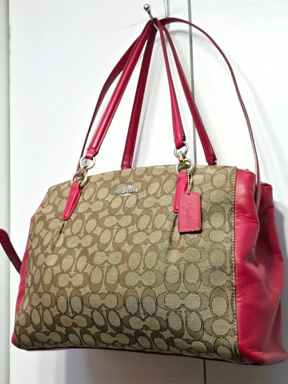 NWT Coach 3-IN-1 Crossbody Shoulder Bag PRETTY RASPBERRY BEIGE Orig$500+Tax